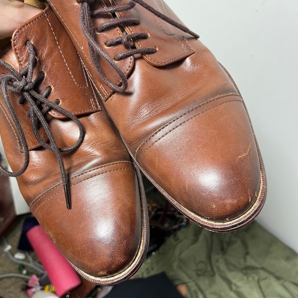 Men's Florsheim Cap Toe Oxford Cognac Brown Ortholite Size 9.5D - Picture 9 of 11